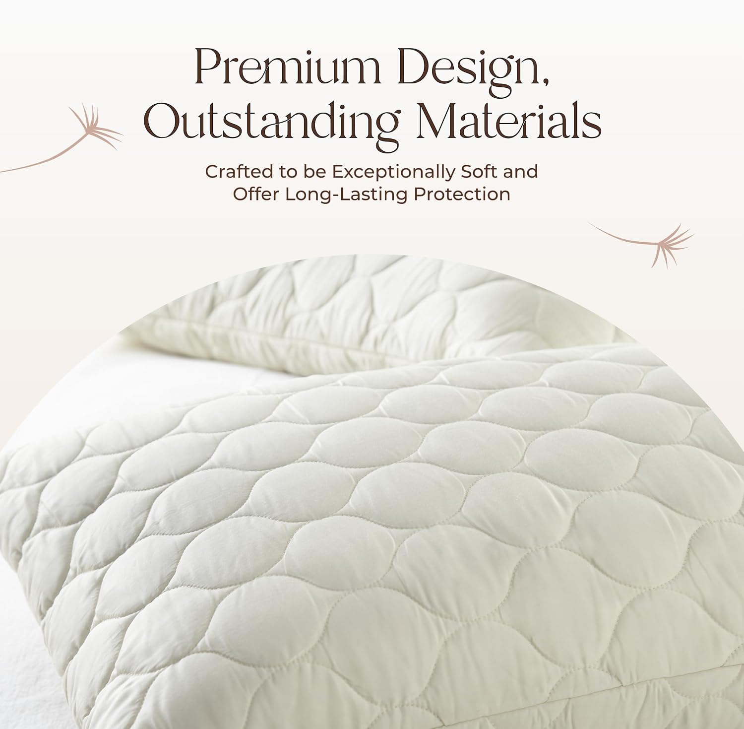 Organic Cotton Pillow Protector - Durable Quilted Pillow Protector King Size GOTS & Fairtrade Certified - Thick Hypoallergenic Machine…