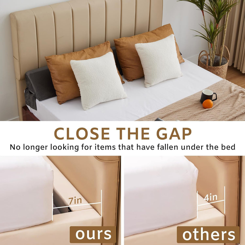 Bedluxe King Wedge Pillow Headboard (76"x10"x6"), Bed Wedge Pillow for Headboard, Foam Headboard Pillow, Bed Gap Filler King - Fill The…