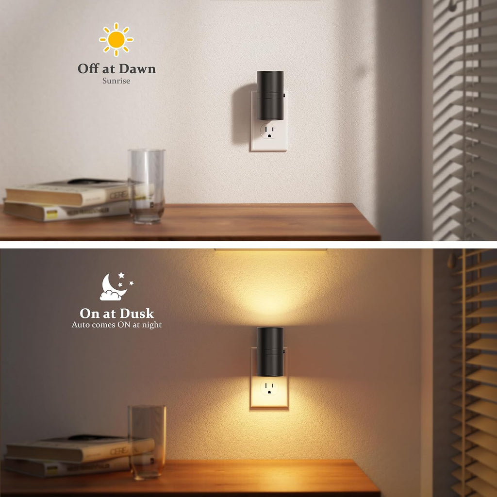 JandCase LED Night Light, Night Lights Plug into Wall with Dusk to Dawn Sensor, 5 Color Temperatures, Rotating Plug, Dimmable…