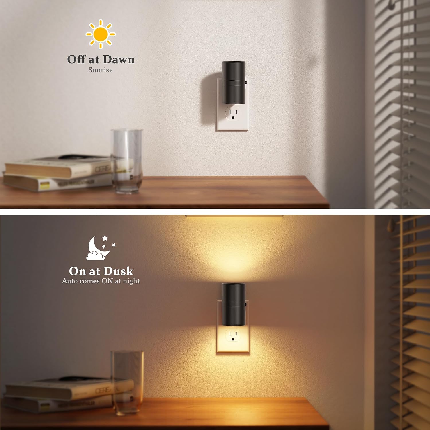 JandCase LED Night Light, Night Lights Plug into Wall with Dusk to Dawn Sensor, 5 Color Temperatures, Rotating Plug, Dimmable…
