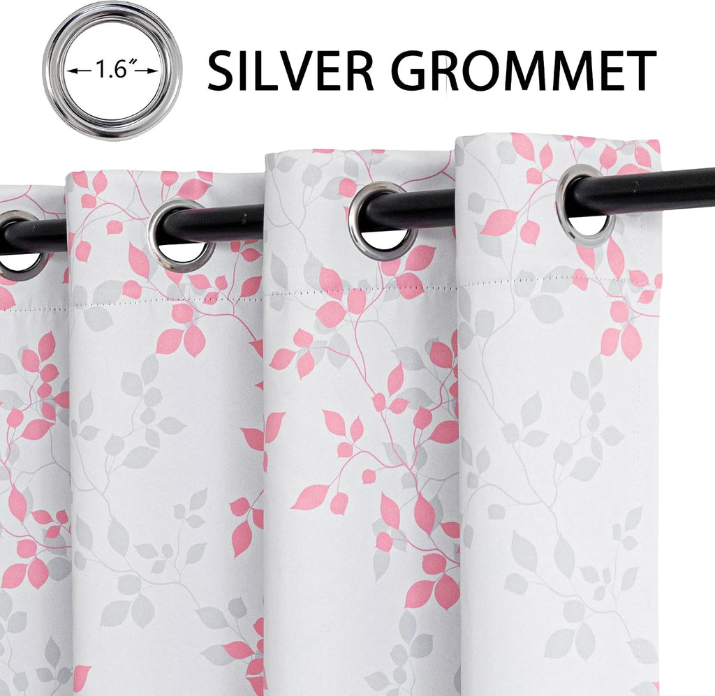 Meetsky 95% Blackout Pink Curtains for Bedroom - 96 Inch Curtains 2 Panel Set Thermal Insulated Grommet Window Treatments Light Blocking Dr…