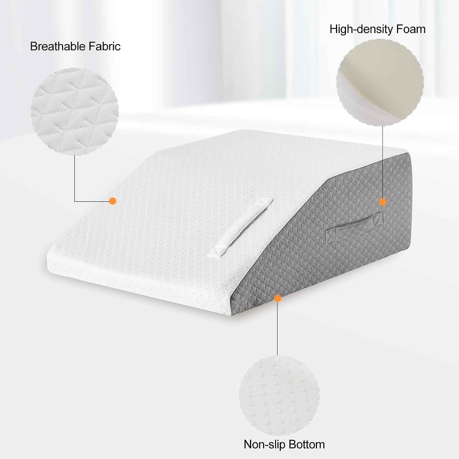 Ruqmuis Leg Elevation Pillow for After Surgery, Leg Elevating Pillow for Swelling & Blood Circulation, Leg Wedge Pillow for Sleeping, Knee…