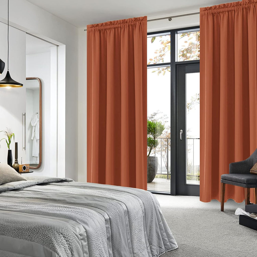 DWCN Blackout Curtains Thermal Insulated, Energy Saving & Noise Reducing Bedroom and Living Room Curtains, Burnt Ochre, W 52x L 84 Inch…