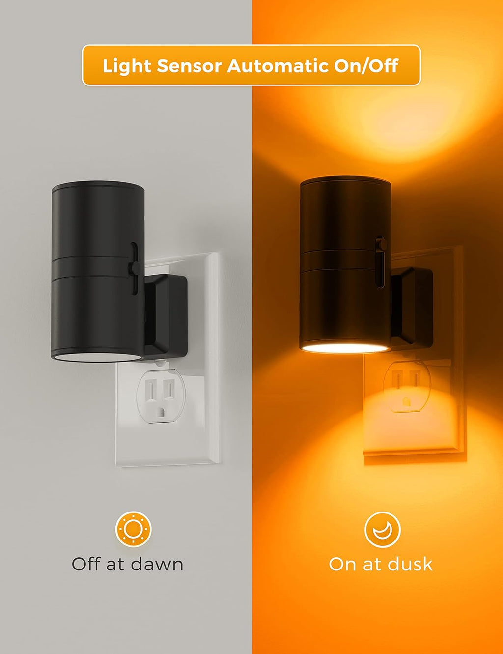 L LOHAS LED Night Light, Amber Nightlight, Dimmable Night Light, Light Sensor, Yellow Nightlight, 0-100LM, Sleep Light for Kids, Soft &…