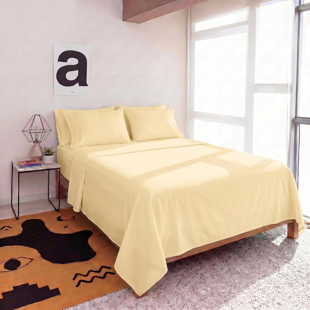 Perupima Peru Pima 415 Thread Count Percale Full Sheet Set - 100% Peruvian Pima Cotton, 4 Piece (Flat, Fitted, 2 Pillowcases) - Cooling, Cr…