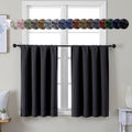 Simplebrand Ava Halloween Black Short 36 Inches Blackout Curtain 2 Panels Set, Half Window Rod Pocket Privacy Curtain Tiers for Kitchen, Cu…