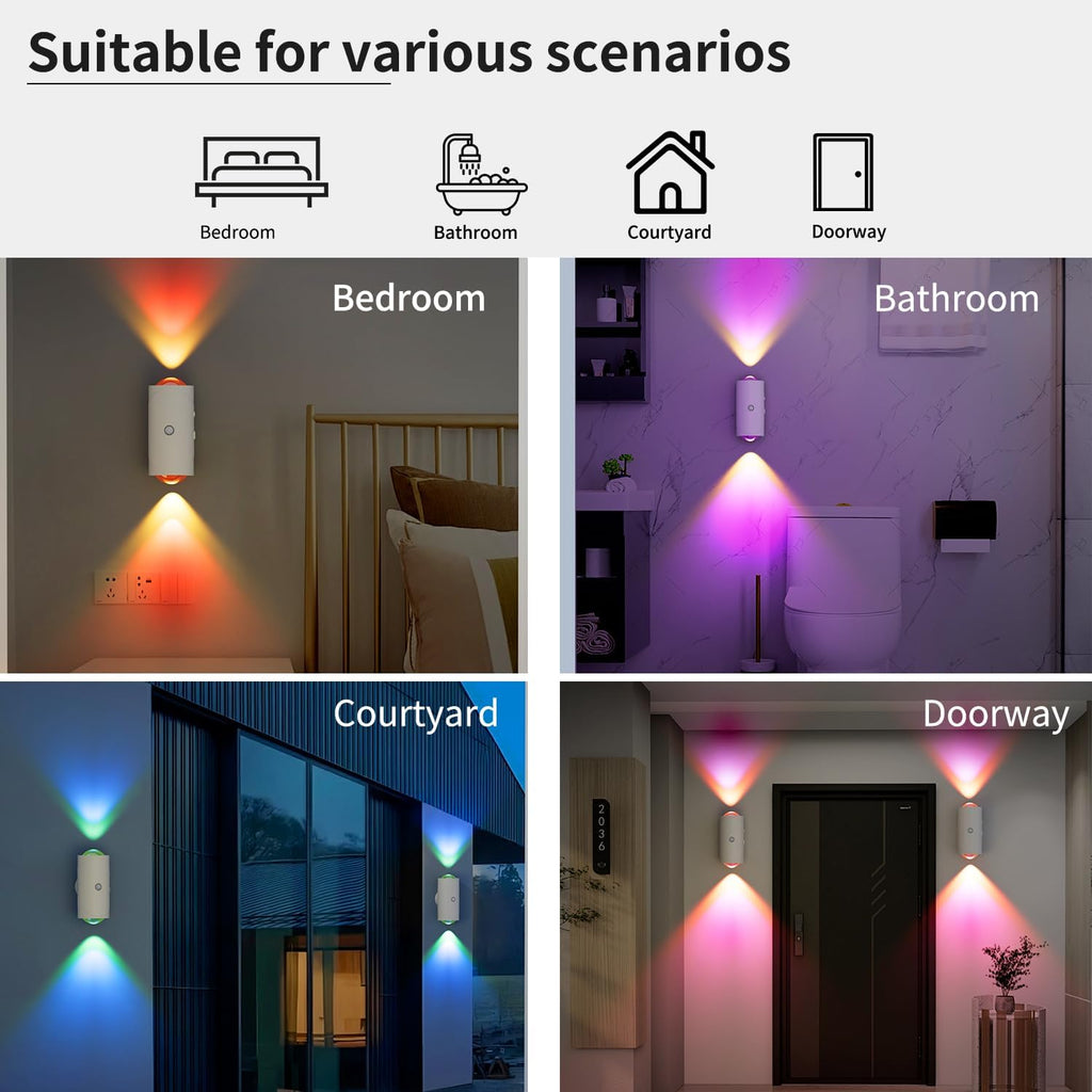 LED Motion Sensor Night Light, 7 Colors Rechargeable Battery Stair Light, Wireless Magnetic Wall Lamp, Cordless LED Wall Night Lights for…