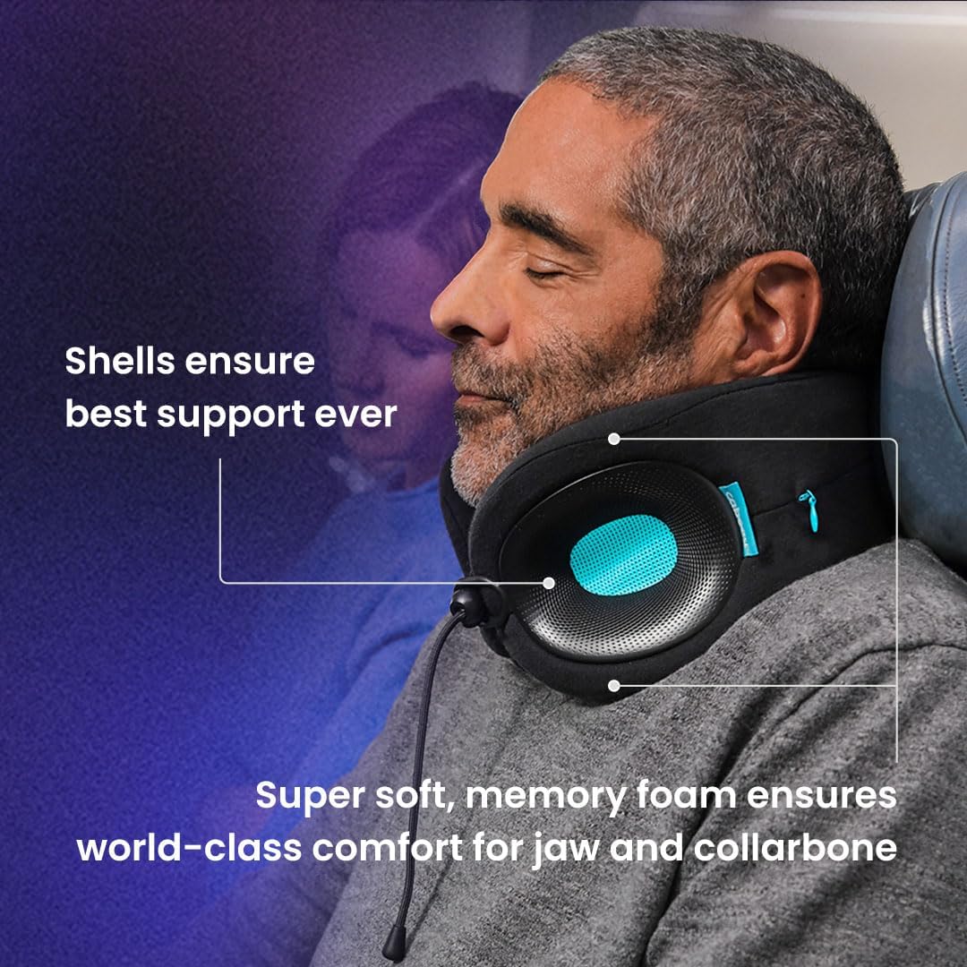 Cabeau Evolution X Travel Neck Pillow - Memory Foam Body Positioner - Fits Most Neck Sizes (11-21 Inches) - Three Ways to Adjust for…