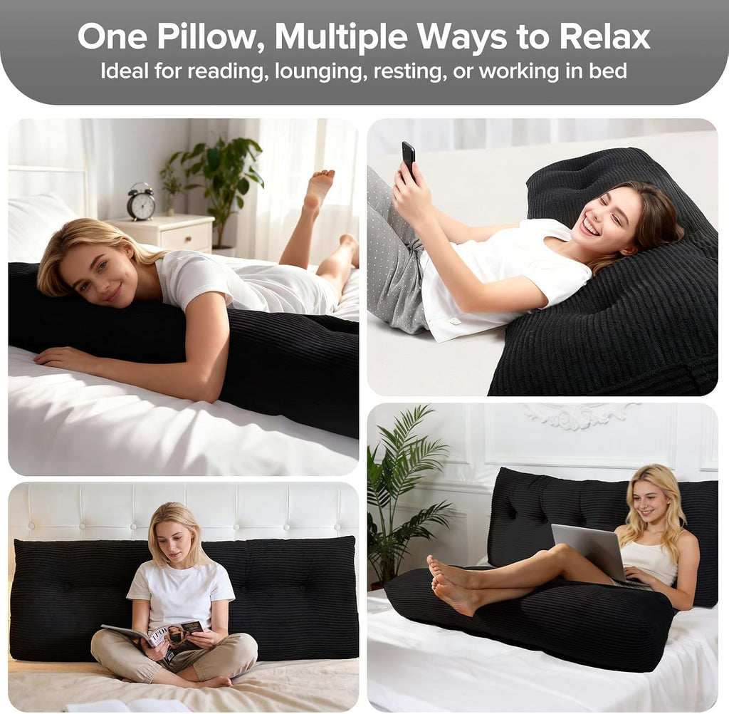 Royal Choice Headboard Pillow for Sitting Up in Bed, Queen Size Backrest Triangle Reading Pillow for Daybed, Supportive Bed Back Pillow for…
