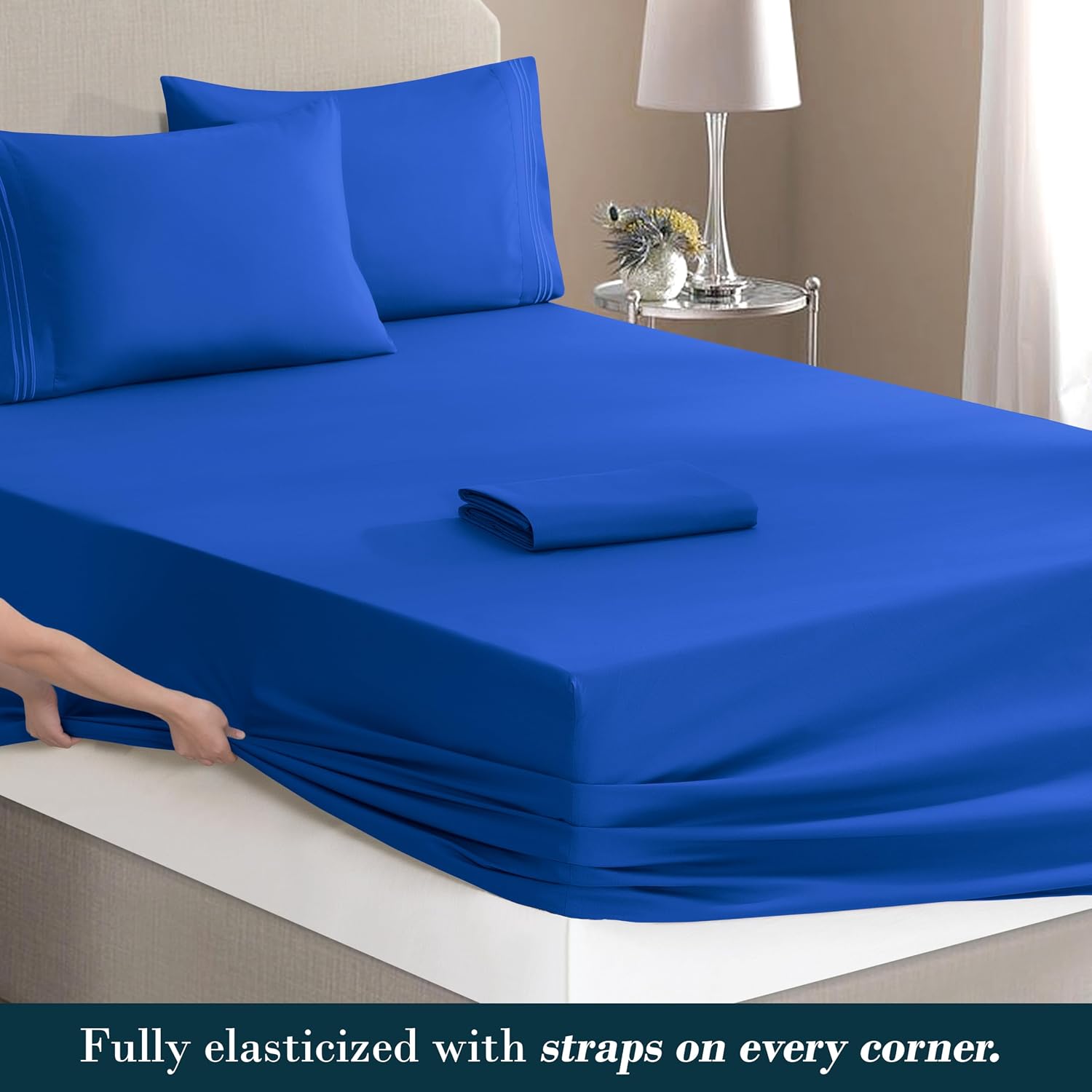 MocassiLuxuryBedding Mocassi Luxury 4-Piece Sheet Set, Ultra Soft 1800 Hotel Quality Microfiber Sheet Set, Fits Mattresses Up to 18 to 24 I…