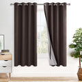 Xwzo 100% Blackout Curtains with Tiebacks- 2 Thick Layers Completely Shaded Window Treatment Thermal Insulated Lined Drapes with Grommets f…