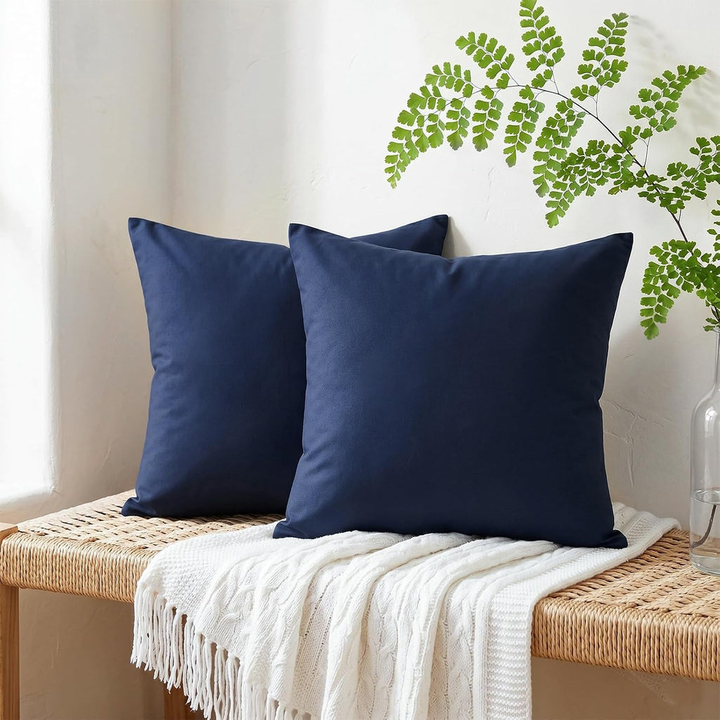 Thmyo 4-Pack 100% Cotton Comfortable Solid Decorative Throw Pillow Case Square Cushion Cover Pillowcase Sublimation Blank Pillow Covers Chr…