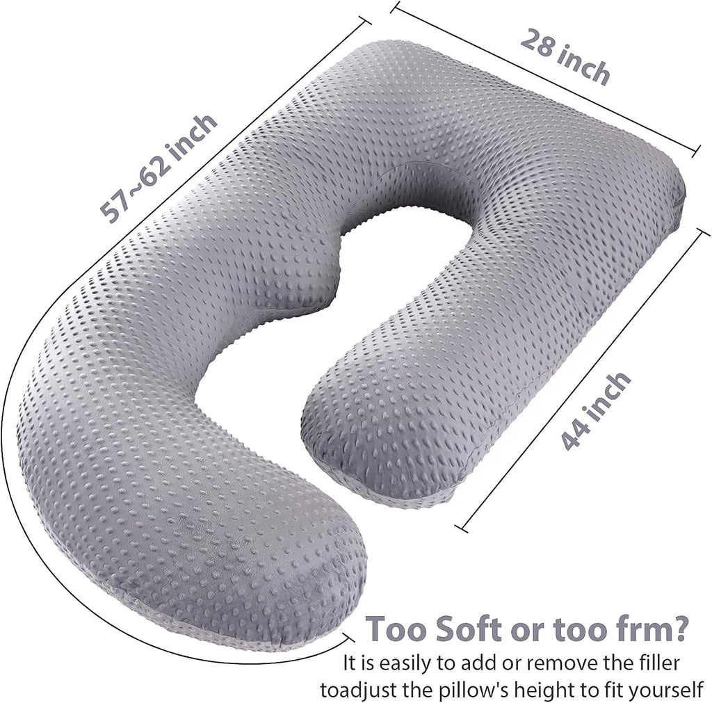 U-Shaped Full Body Pregnancy Pillow for Sleeping – 57" Maternity Pillow with Removable Cover, Support for Back, Legs, Belly & Hips…