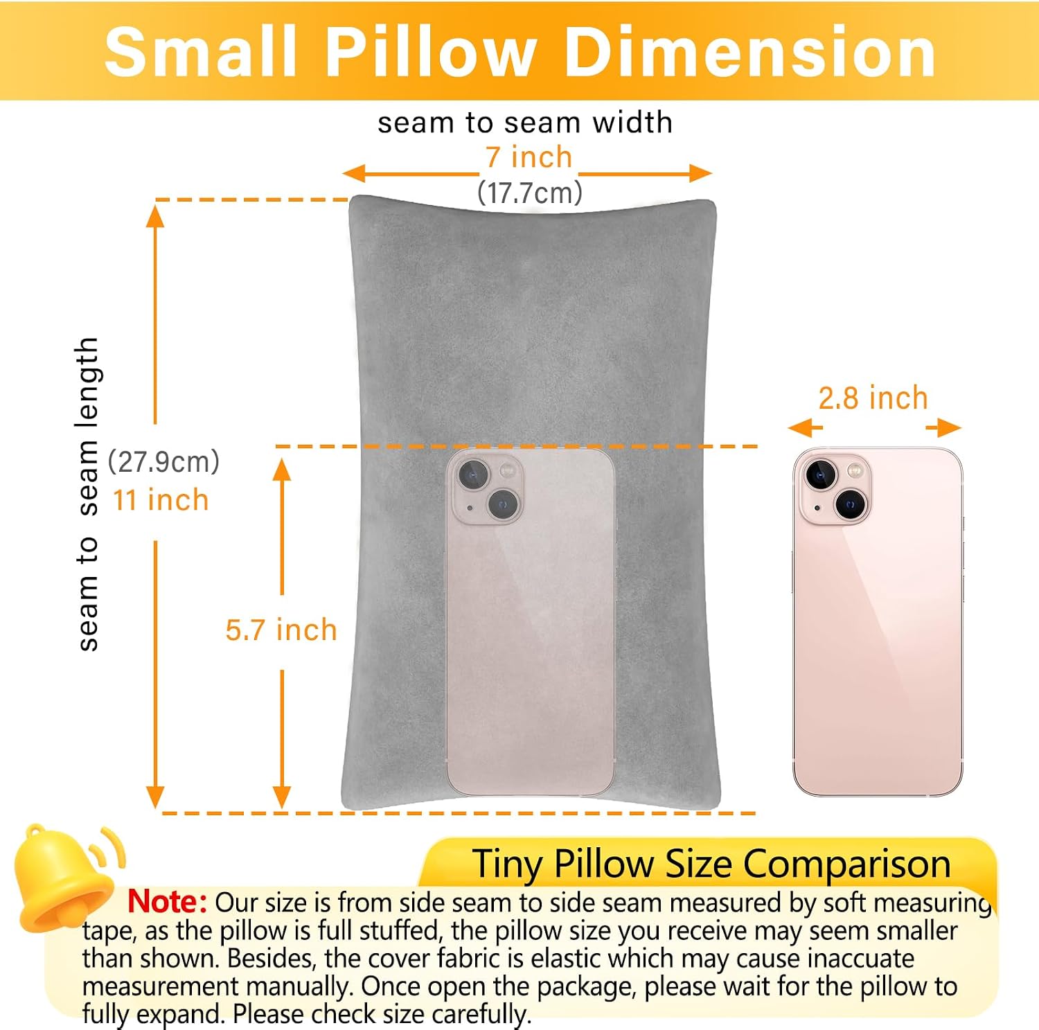 1 MIDDLE ONE 2 Pack Small Pillow, Memory Foam Mini Pillow 11 X 7 Inches for Travel, Sleeping, Nap and Neck, Knee, Lumbar Support, Tiny…