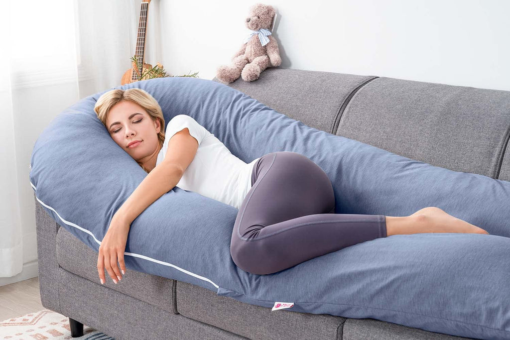 Meiz Pregnancy Pillows, Cooling Silky Pregnancy Pillows for Sleeping, 65" U Shaped Full Body Maternity Pillow for Pregnant Women, with Wash…