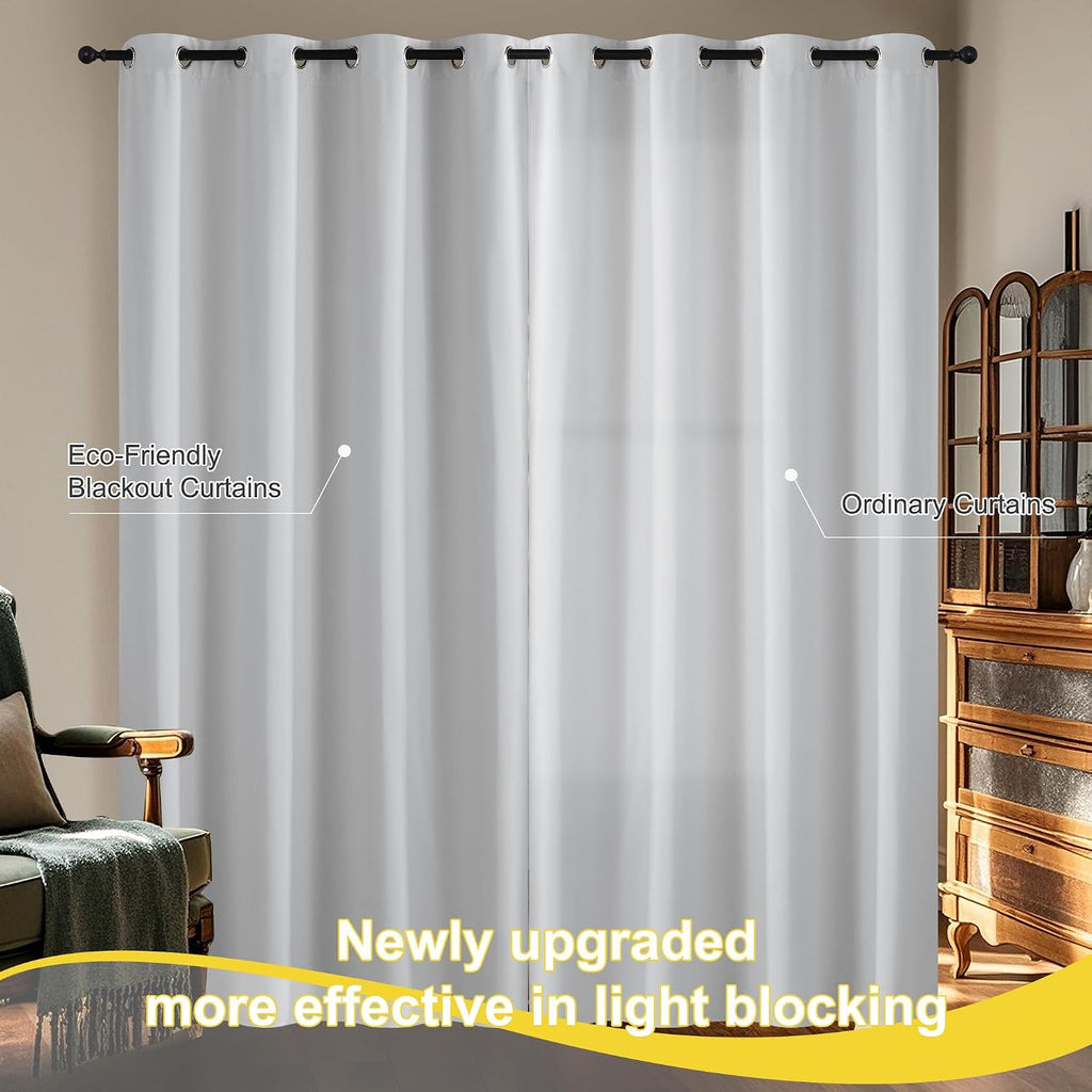 NICETOWN 100% Blackout Short Curtains for Bedroom 63 Inches Long, Grommet Top Living Room Drapes, Thermal Insulated Blackout Curtains 2…