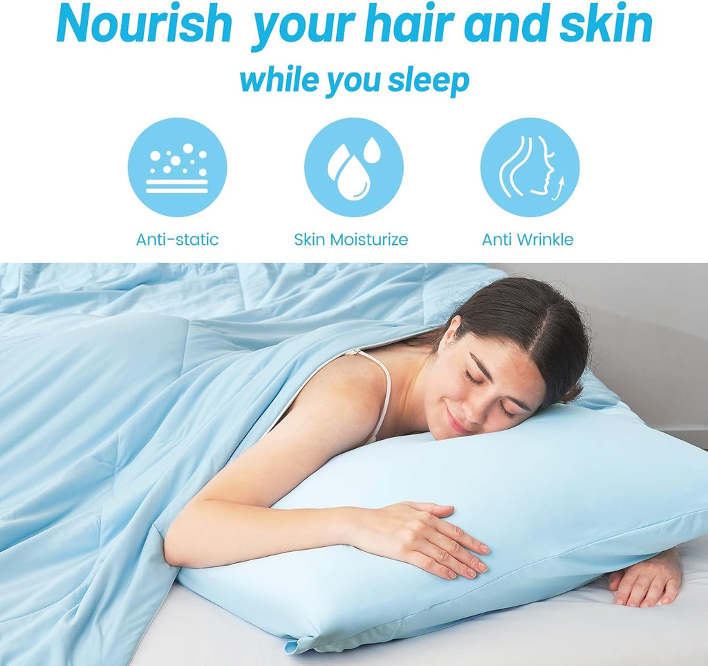 CozyBliss Cozy Bliss 2pcs Cooling Pillow Cases Set for Hot Sleepers & Night Sweats, Q-Max 0.5 Silky Wrinkle-Free Pillow Covers with Envelop…