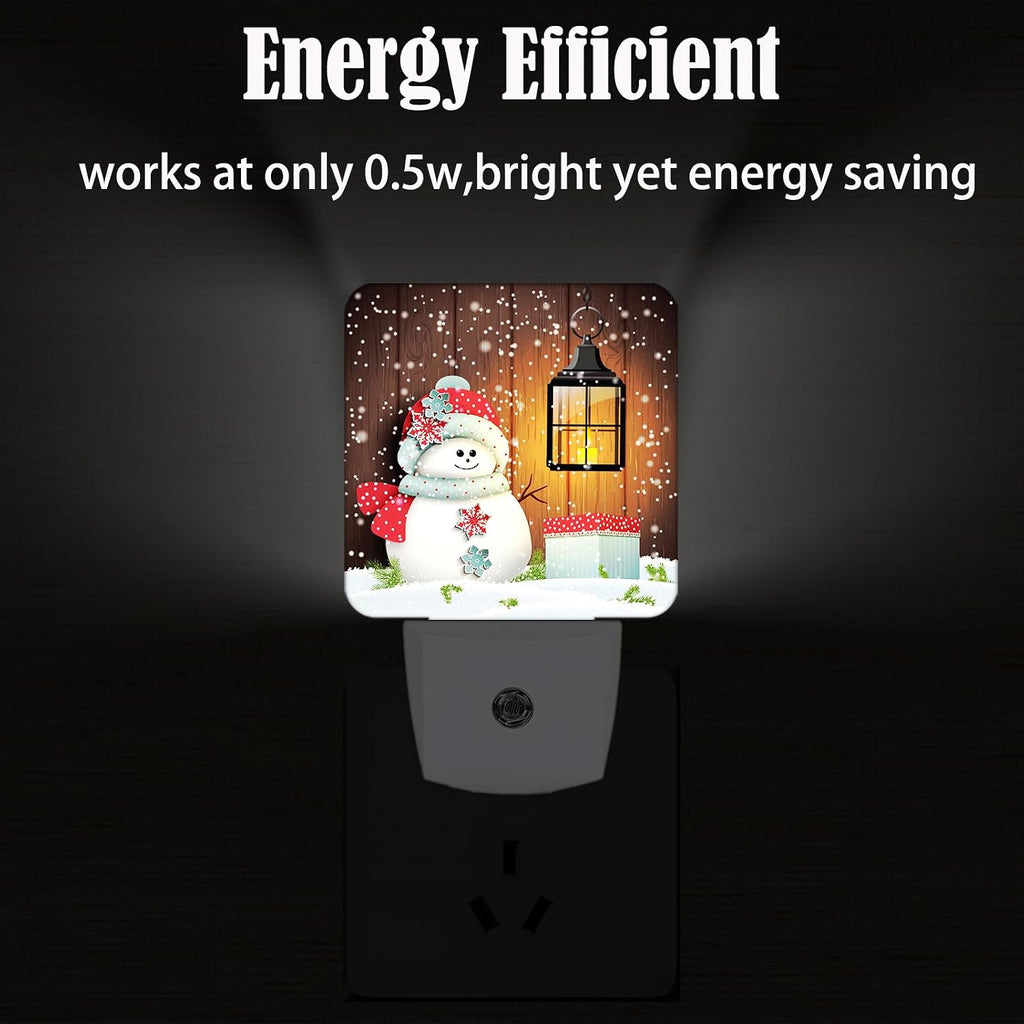 Cute Snowman Night Light, Plug-in Night Lights with Dusk to Dawn Sensor for Stairway, Hallway, Bedroom Sleep Friendly Ideal for…