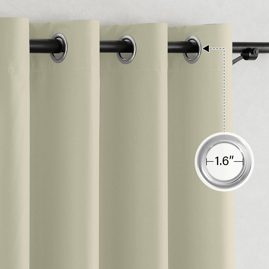 Nicetown 100% Blackout Curtains 96 inches Long, Grommet Lightweight Easy to Install Portable Blackout Curtains Energy Saving Shades for Liv…