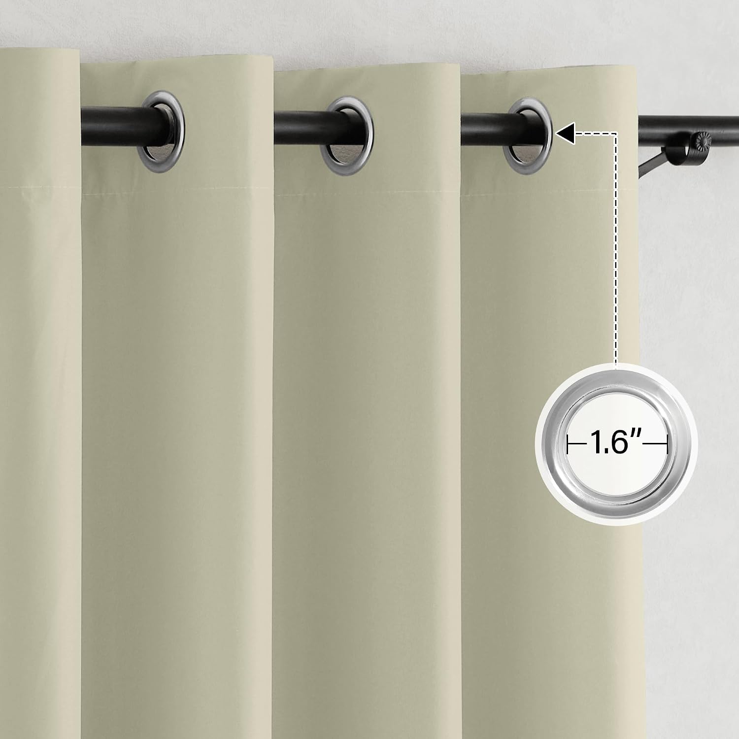 Nicetown 100% Blackout Muted Beige Curtains 84 inches Long, Grommet Energy Saving Thermal Insulated Window Treatments Lightweight for Bedro…