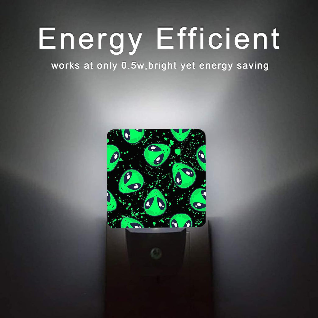 Alien Night Light, Green Aliens Plug-in Night Lights with Dusk-to-Dawn Sensor for Bedroom, Bathroom and Living Room 0.5W Sleep Friendly…