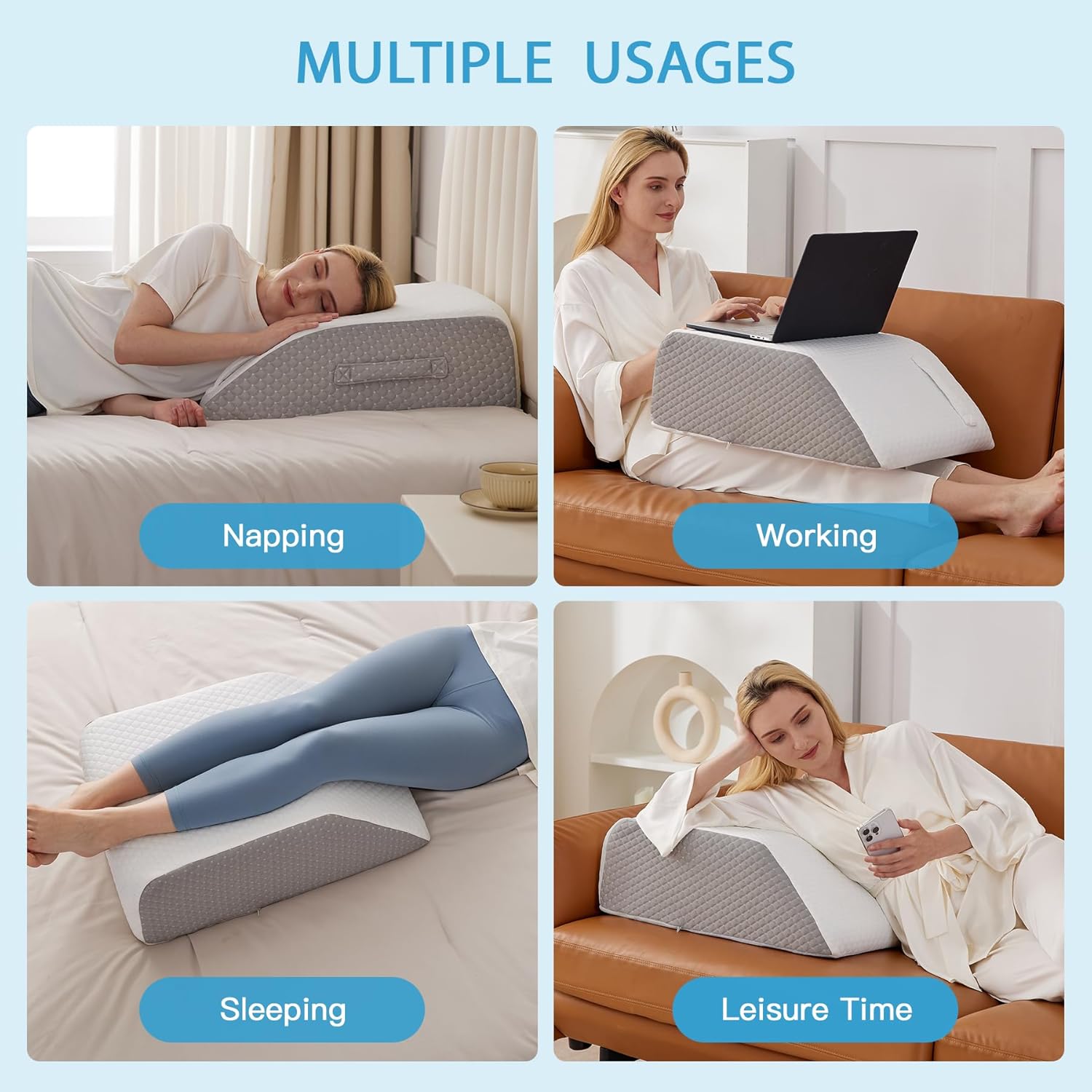 MEGCXIT Leg Pillow Elevation Blood Circulation, Leg Wedge for Elevation for Swelling, Leg Elevating Pillow for After Surgery, Memory Foam…