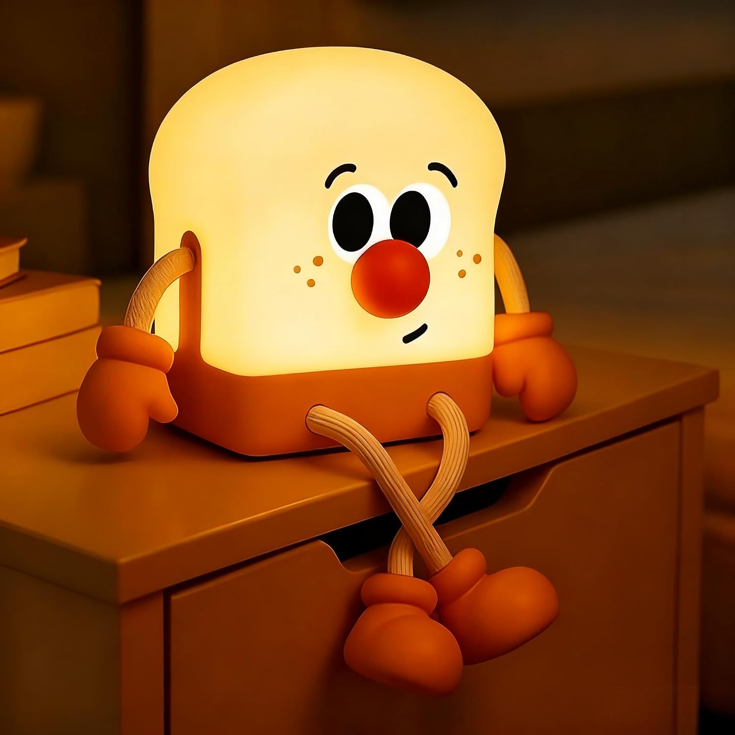 Toast Night Light for Kids, Rechargeable Bedside Table Lamp, Portable Night Lamps, Cute Nursery Night Lights for Bedroom, Office, Desk…