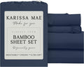 KARISSA MAE Pure Viscose from Bamboo 34" Split Top King Size Sheet Set | 100% FSC Certified | Luxuriously Soft | Cooling | 18" Deep…