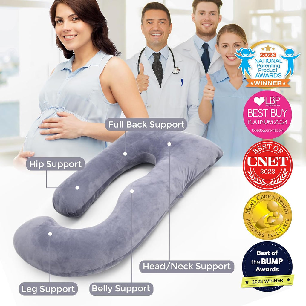 Momcozy Pregnancy Pillows for Sleeping, U Shaped Full Body Maternity Pillow with Removable Cover - Support for Back, Legs, Belly, HIPS…