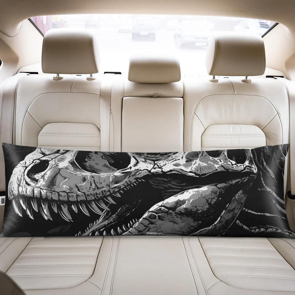 GzLeyigouHomeKitchen Skeleton Dinosaur Satin Body Pillow Case Cover with Zipper, 21" x 54" Pillow Cover Decorative Accent Long Pillowcase,…