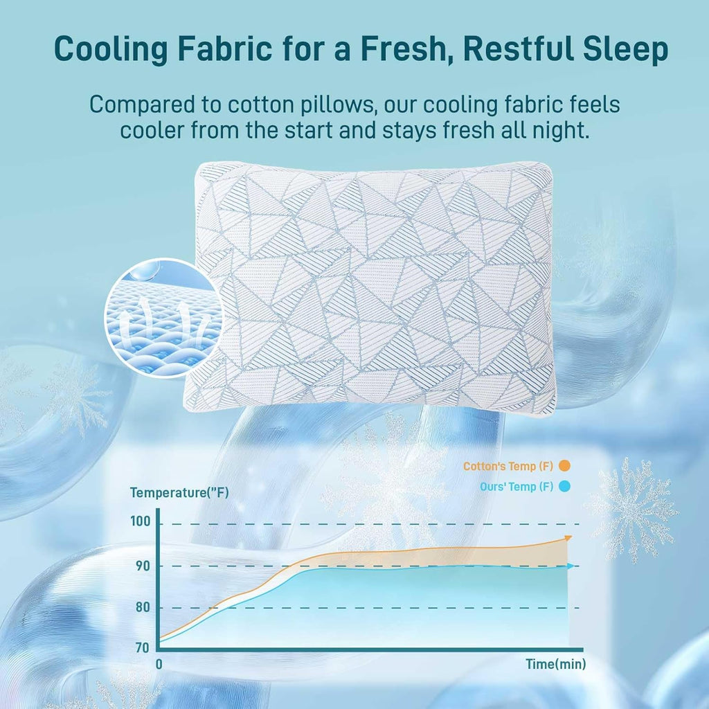 Sylvaris Shredded Memory Foam Cooling Soft Bamboo Viscose Pillow King Size, Adjustable Hypoallergenic Hotel Quality Bed Pillow for Side…