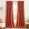 Miulee Back Tab Burnt Orange Blackout Curtains 96 Inch Long 2 Panels Set for Bedroom, Fall Terracotta Rod Pocket/Pinch Pleated Thermal Insu…