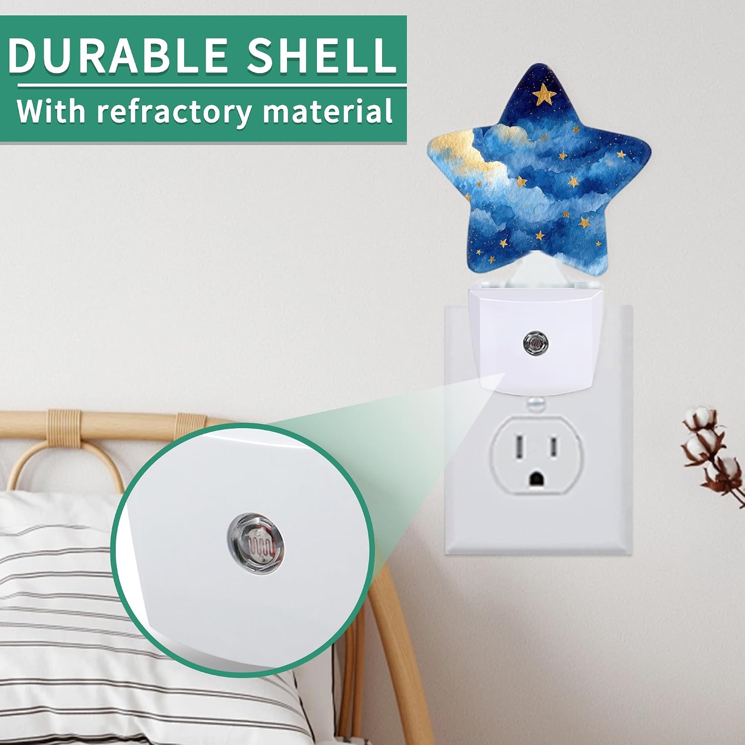 Night Sky Plug in Star Night Light, Night Light with Sensor for Kids Nursery Bedroom, Decorative Soft Glow Lamp for Hallway Bathroom…