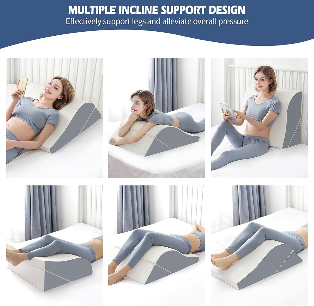 Simpledad 2PCS Leg Elevation Wedge Pillows for Sleeping, Leg Wedge Pillow After Knee Replacement Post Surgery, Leg Wedges for Elevation for…