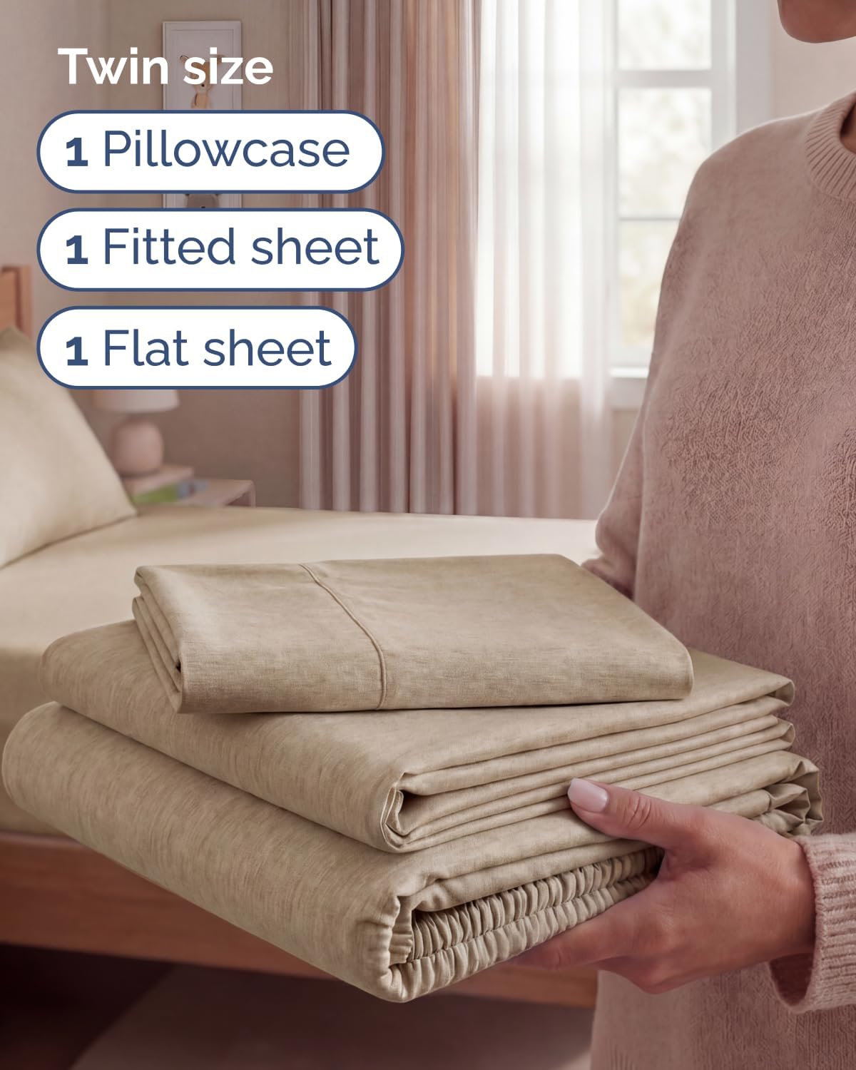 Twin Size 3 Piece Sheet Set - Comfy Breathable & Cooling Sheets - Hotel Luxury Bed Sheets for Women & Men - Deep Pockets, Easy-Fit, Soft…