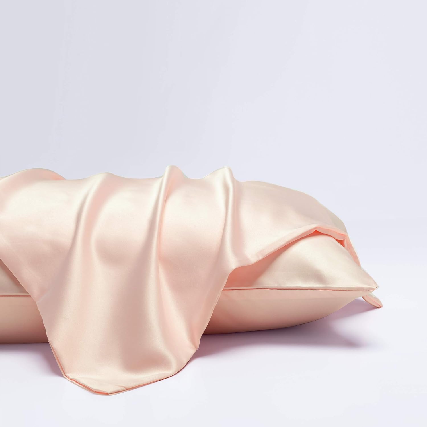Ntbay Zippered Satin Pillow Cases for Hair and Skin, Luxury King Hidden Zipper Pillowcases Set of 2, 20x36 Inches, Pink 36 Inches Pink