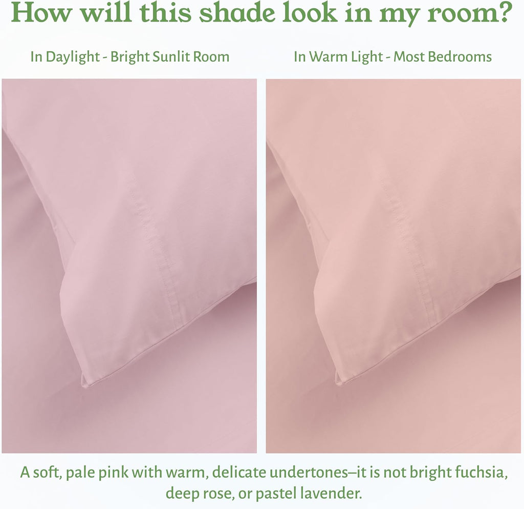 CaliforniaDesignDen California Design Den 100% Organic Cotton King Size Pillow Case Set of 2 - Soft & Crisp Percale Organic Pillow Cases, F…