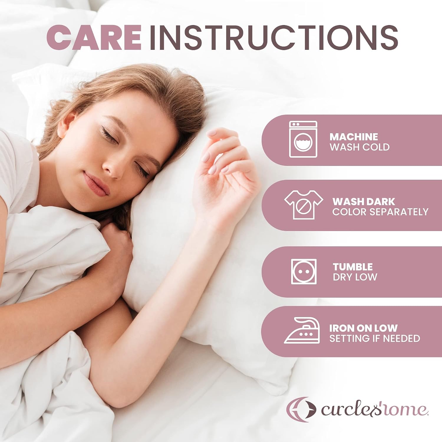 CirclesHome Pillow Protectors 4 Pack Queen Zippered - 100% Cotton Breathable Pillowcases - Protects Pillows from Dirt, Dust and Debris…