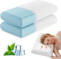 Olixis Memory Foam Pillows for Sleeping,2 Pack Queen Size Bed Pillows for Adults, with Removable Washable Cover, Breathable Mesh, Gel Cooling…