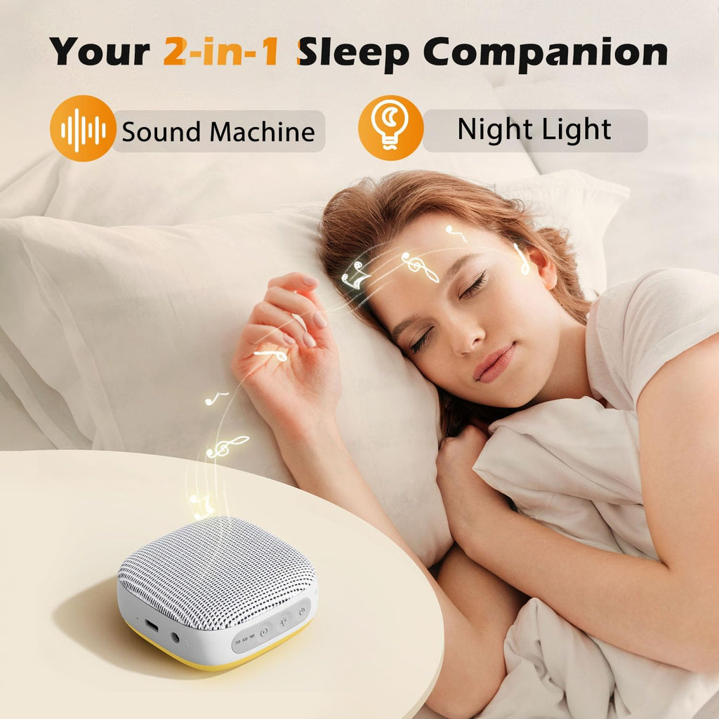 Portable Sound Machine for Travel, White Noise Sound Machine for Sleeping, 52-Hour Lasting Mini Noise Machine with 21 Quality Non-looping…