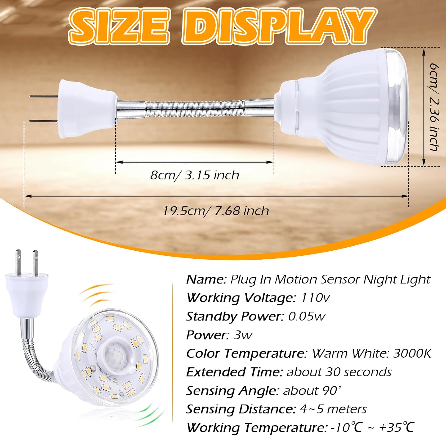 Yahenda 3 Pack Motion Activated LED Night Light Plug in Smart Dusk Dawn Sensor Light PIR Infrared Sensor Motion Detector Lamp Flexible…