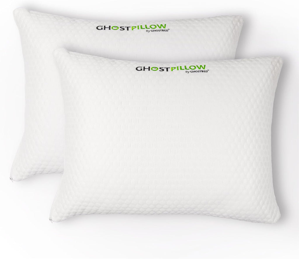 GhostBed Shredded Memory Foam Pillow with Adjustable Gel and Cooling Breathable Cover - Queen Size Shredded Pillows CertiPUR-US Certified…
