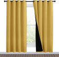 Nicetown Bright Yellow Full Shade Curtain Panels, Pair of Energy Smart & Noise Blocking Out Blackout Drapes for Dining Room Window, Thermal…