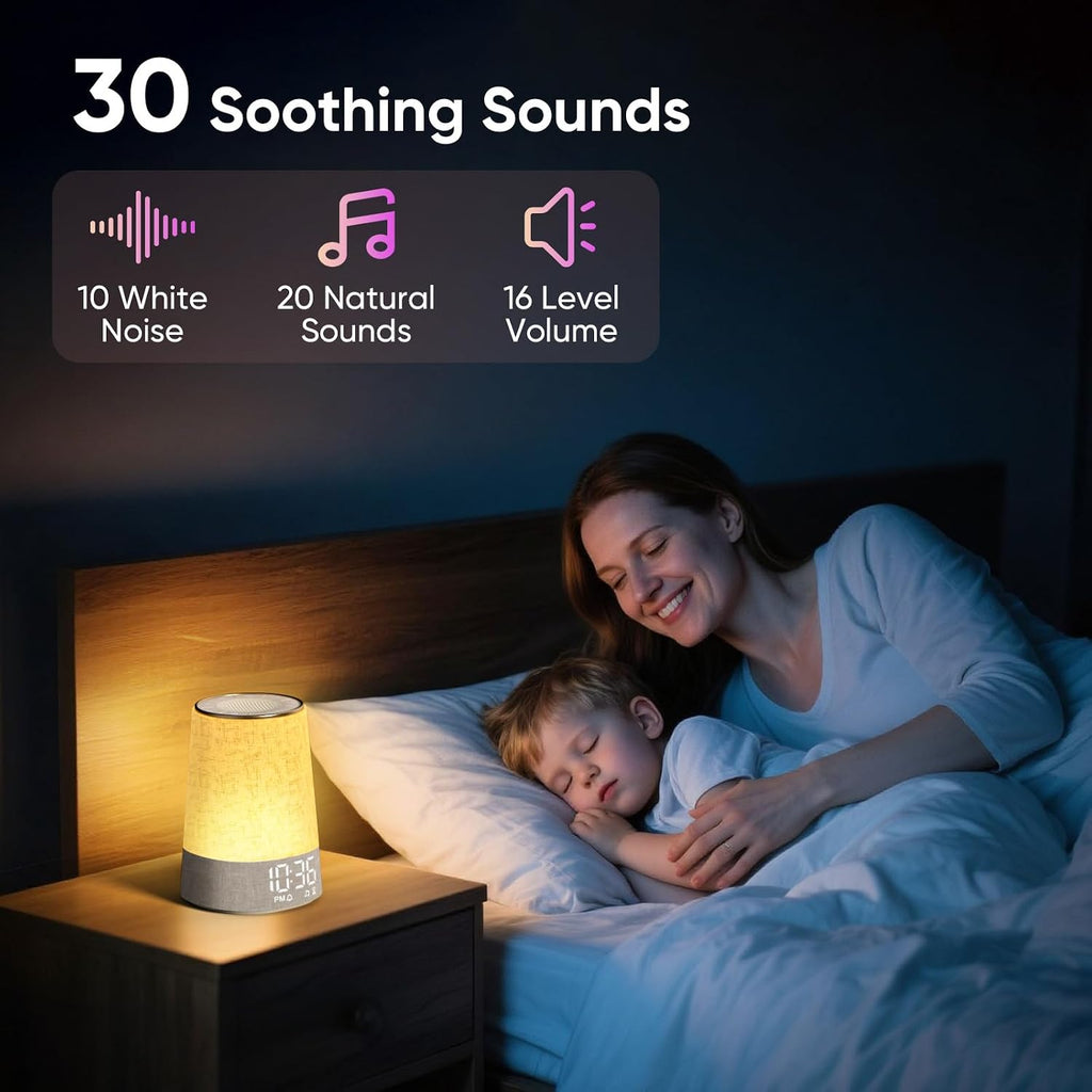 AFEXOA Sunrise Alarm Clock with Wake Up Light, White Noise Machine with 30 Soothing Sounds, Dimmable Display, Night Light for Bedroom…