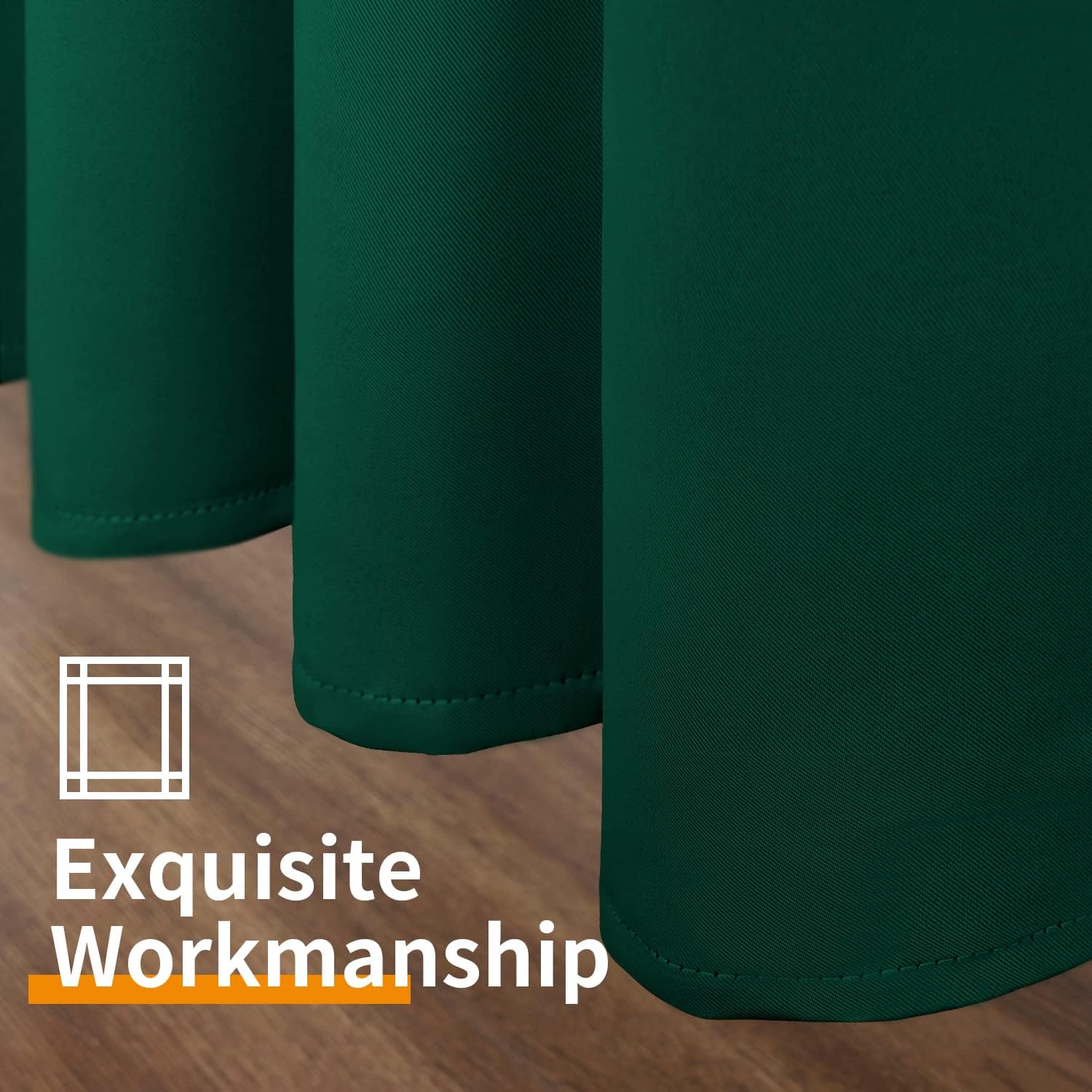 YoungsTex Emerald Green Blackout Curtains for Bedroom 84 Inch Length - Thermal Insulated with Grommet Room Darkening Window Drapes for Livi…