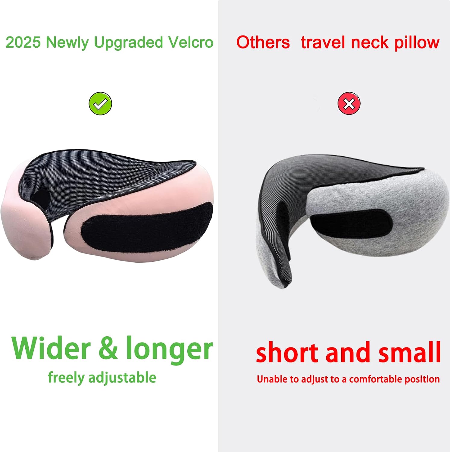 Neck Pillow for Traveling, Travel Neck Pillow for Airplanes, 100% Pure Memory Foam, 360° Support Stowable Pillows for Sleeping…