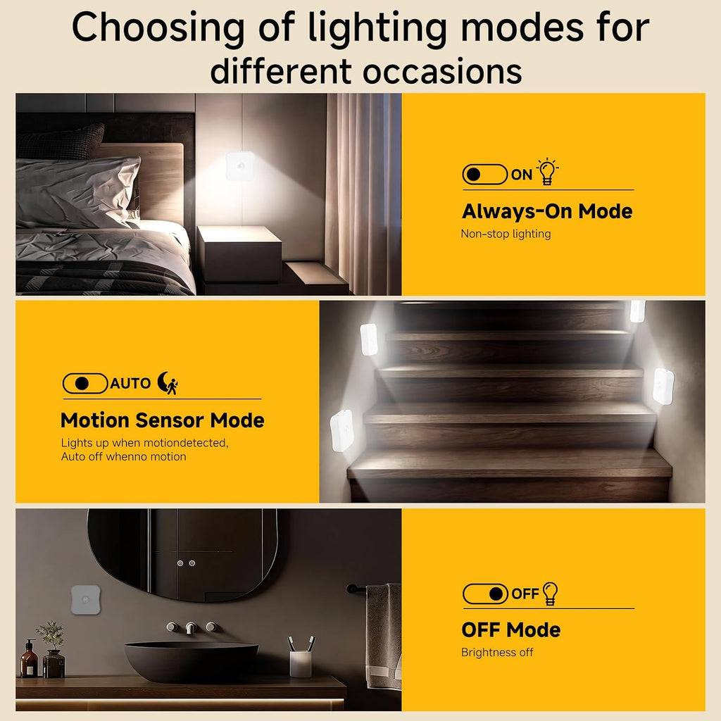 Rechargeable Motion Sensor Light Indoor Stair Lights Rechargeable Battery Night Light Stick On Magnetic Motion Lights for Stair, Step…