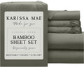 KARISSA MAE Pure Viscose from Bamboo Split King Size Sheet Set | 100% FSC Certified | Luxuriously Soft | Cooling | 18" Deep Pocket…
