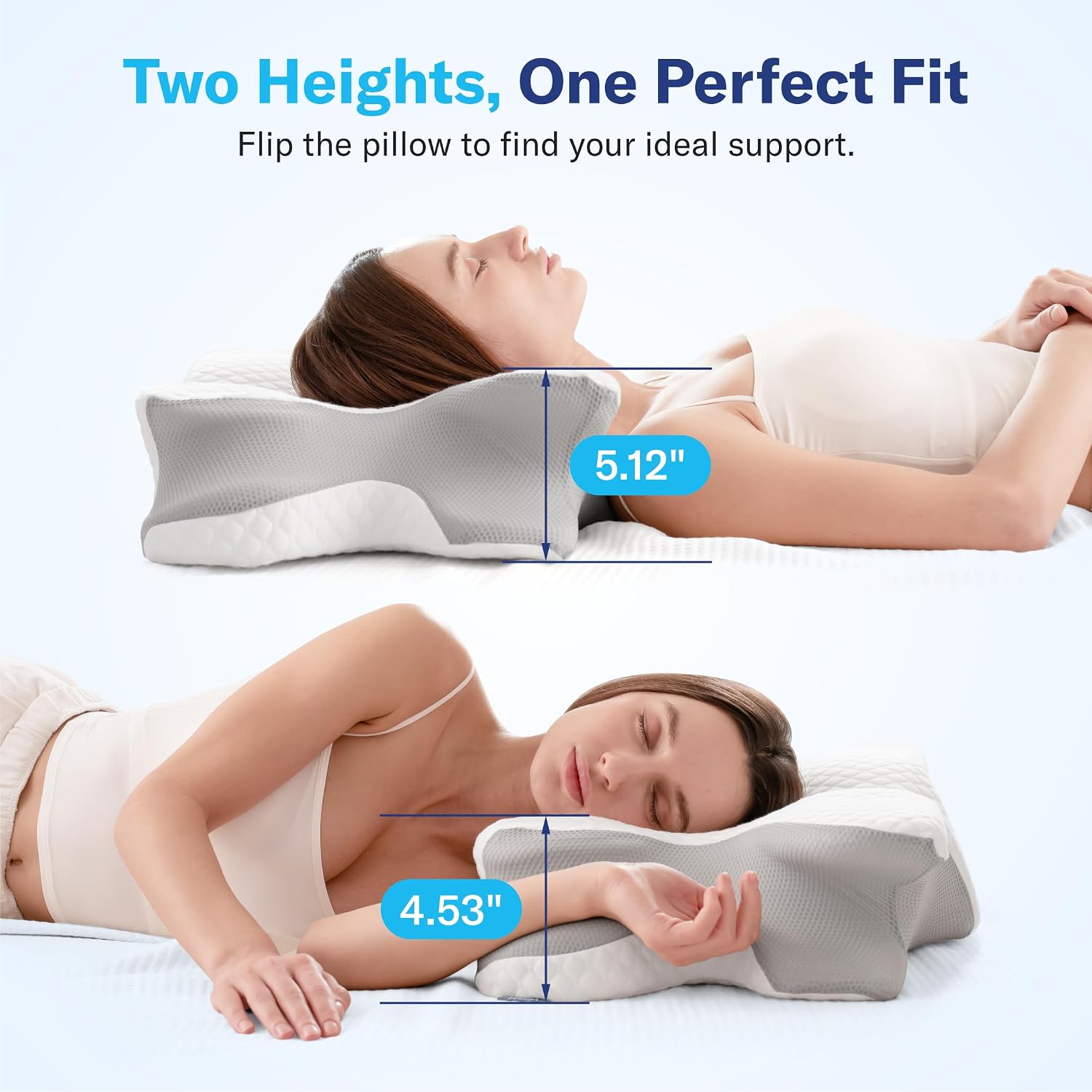 Alcedo Cervical Pillow for Cozy Sleep and Neck, Odorless Ergonomic Memory Foam Pillow, Orthopedic Bed Pillow for Side, Back & Stomach Slee…