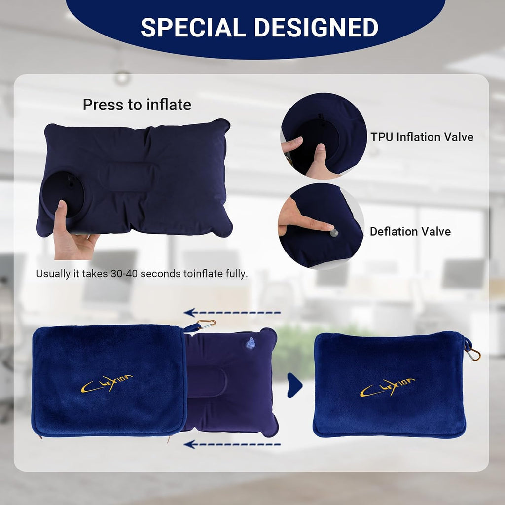 Travel Blanket & Pillow Set, 300 GSM Soft Fleece, 60x43 Inches, 3-in-1 Airplane Blanket, Travel Pillow and Blanket Set, Travel Blanket…